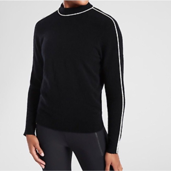 Athleta Transit Crew Merino Wool Black Sweater - Picture 3 of 9